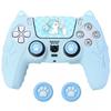 Cat Paw Controller Skin with Thumb Grip Caps Protective Shell Cover Controller Case Set for PS5