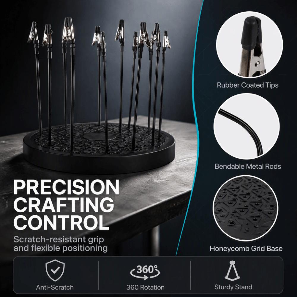 360 Degree Rotation Model Painting Stand 20 Bendable Clips Model Painting Kit  For Hobby Modeling