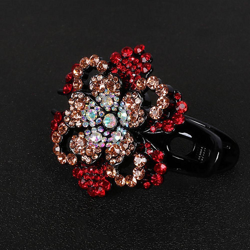 Hairpin Headdress Ponytail Holder Flower Duckbill Clip Rhinestone Hair Claw Hair Accessories