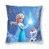 Эльза Олаф Холодное Сердце Наволочка Напечатанная Полиэстеровая Наволочка На Подушку Декоративная Наволочка На Подушку Для Дивана Квадратная 18''