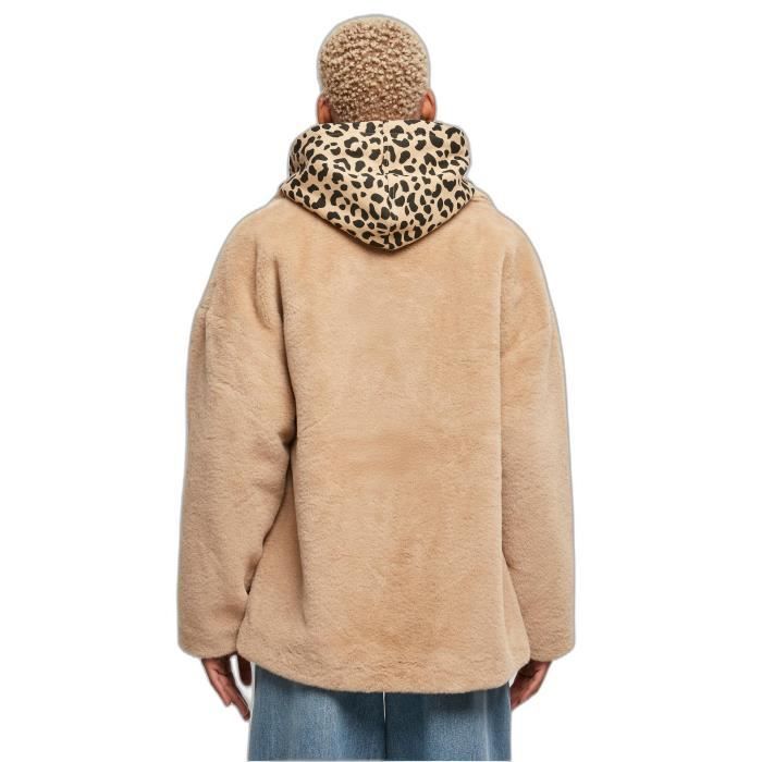 Женское пальто Urban Classics Lapel Teddy GT - бежевый - 4XL