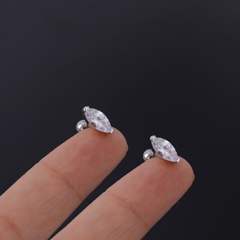 Нержавеющая сталь 316L, пирсинг, губная серьга с цирконием, серьги-гвоздики для козелка, губы, змеиного глаза, крест, спираль, раковина, хрящ, украшения для тела