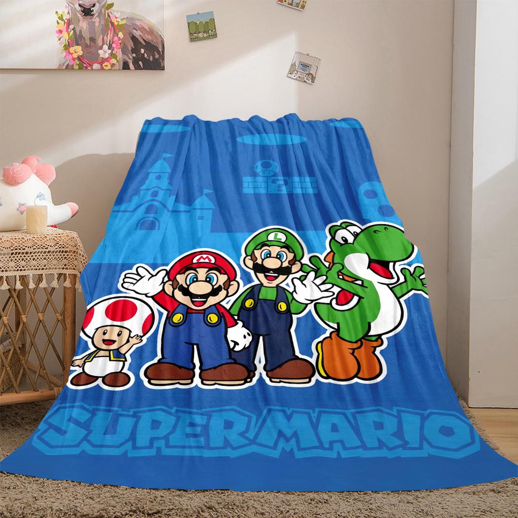Mario Bros Soft Flannel Blanket Lightweight Cozy Microfiber Blanket for Couch Bed LXR97
