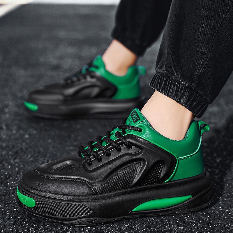 Кроссовки осенне-зимние износостойкие и нескользящие для бега на открытом воздухе черные туфли для папы на платформе мужские низкие повседневные мужские туфли