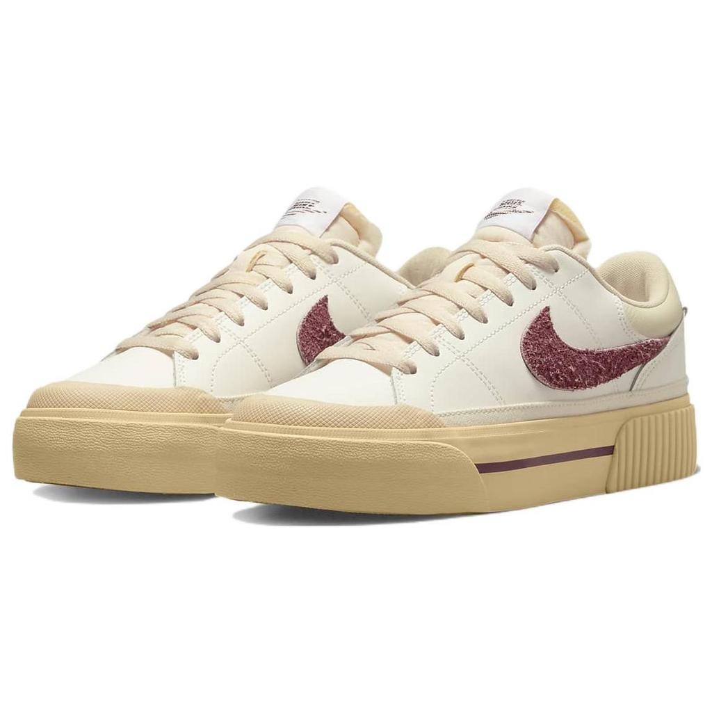 Nike Court Legacy Lift Sail Dark Beetroot Женские кроссовки White Sesame Coconut-Milk DZ4766-133