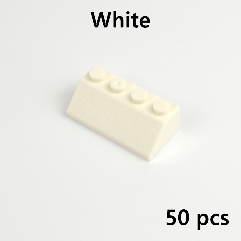 50 ШТ. Наклон 45° 2x4 DIY Наклонные Строительные Блоки Толстые Фигурки Кирпичная Наклонная деталь Совместима С 3037 Образовательная Креативная Игрушка