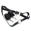 Warmtrees SM Goods Chastity Belt PU Chastity Pants Belt Stainless Steel with Long Chain Bondage Harness Restraints Adjustable Sexy Underwear for Men