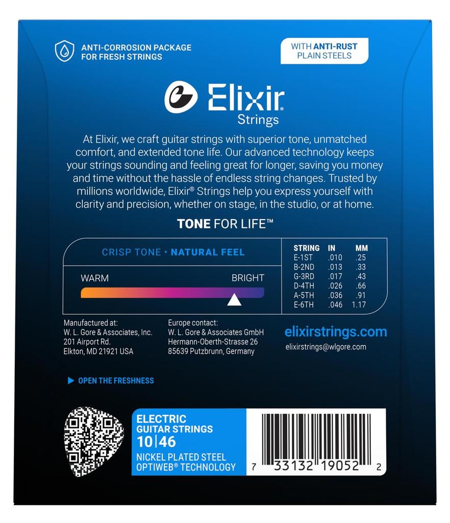 Струны для электрогитары Elixir OPTIWEB Light .010-.046 #19052 (Набор 2)
