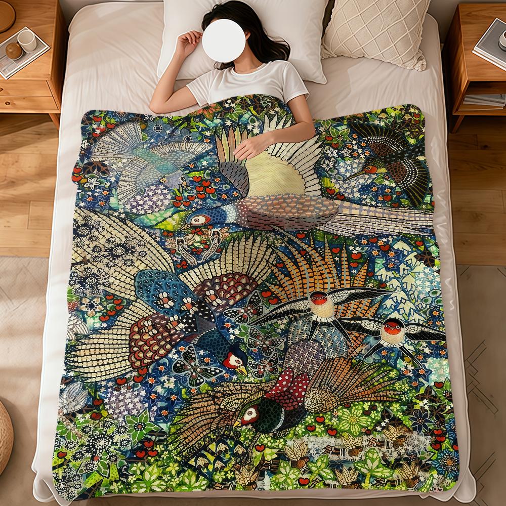 fashion art vintage K-Knud Grothe art soft warm plush blanket dormitory sofa living room pet hogar bedroom gift nap home Flannel