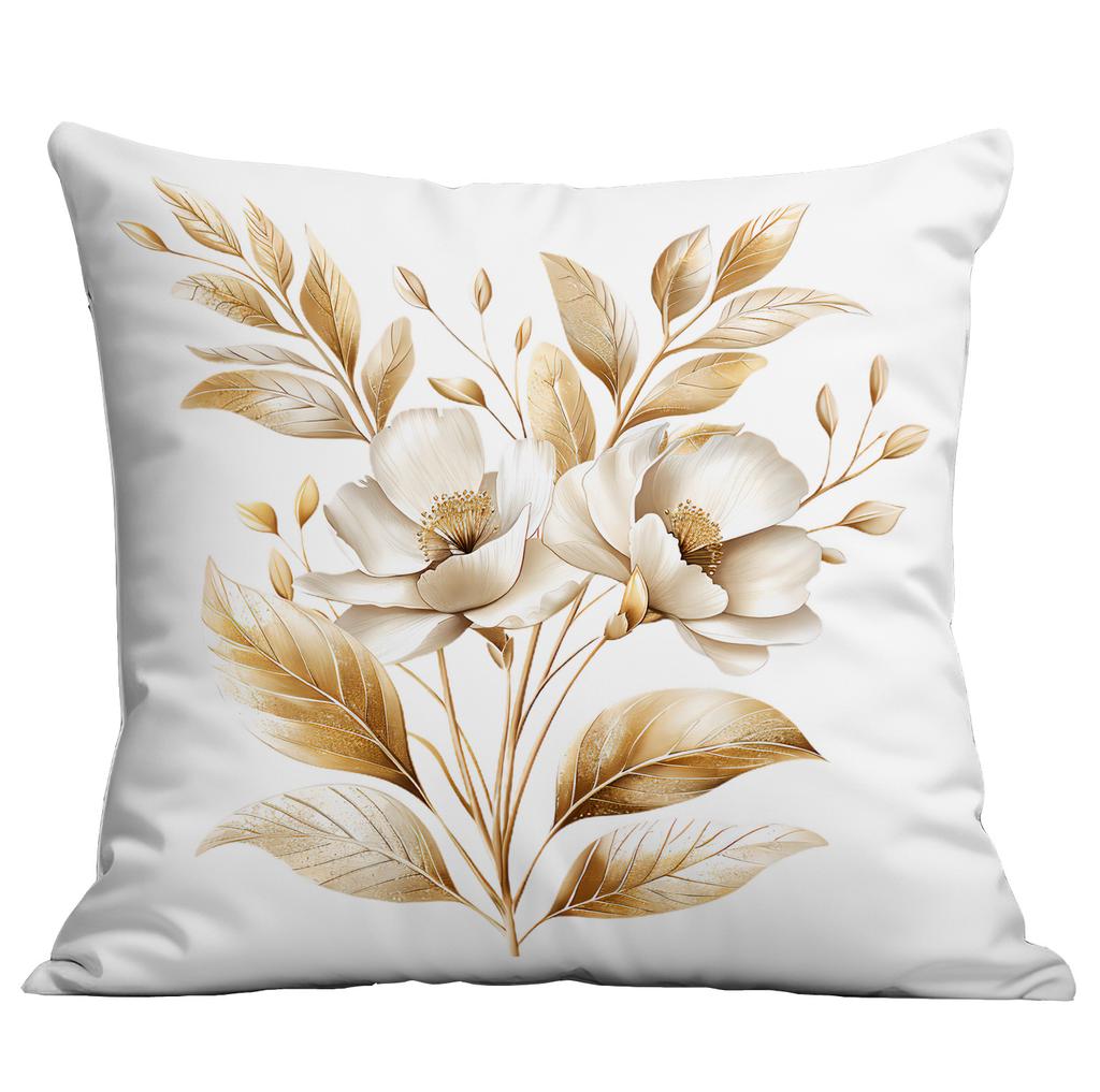 Новая Цветочная Наволочка с Золотым Принтом для Дома, Гостиной, Дивана, Декоративная Наволочка