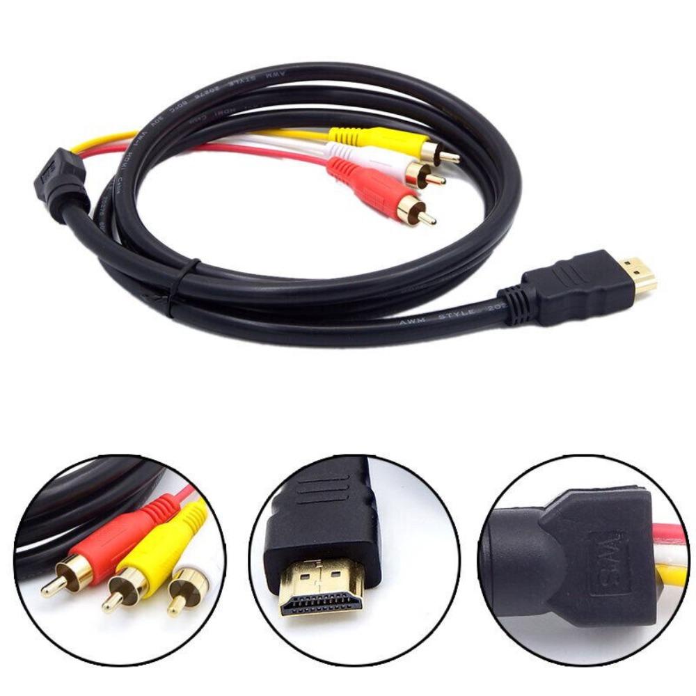 5 футов HDMI Male To 3 RCA 1080P VGA шнур Видео Аудио AV кабель для ТВ HDTV DVD Бытовая электроника