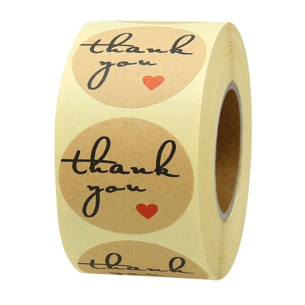 50Pcs 1Inch Diy Hand Made Handmade With Love Label Wedding Stickers Adhesive Sticker Kraft Round Labels Wholesale Price