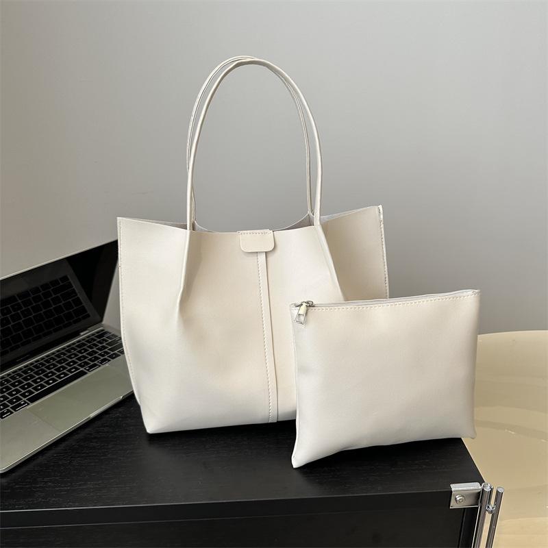 Women'S Bag Shoulder Bag Personalized Simple Solid Color Tote Bag Niche Versatile Large Capacity Mother And Child Bag