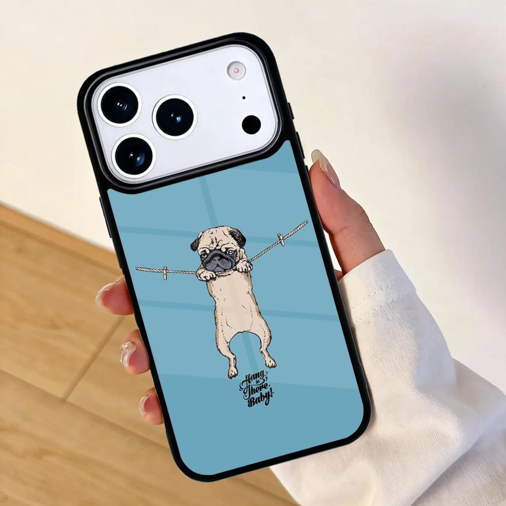 Чехол для телефона с мопсом и французским бульдогом для Apple iPhone 17 air 16 Pro Max 15 Pro Max 14 13 12 11 Mini Задняя крышка