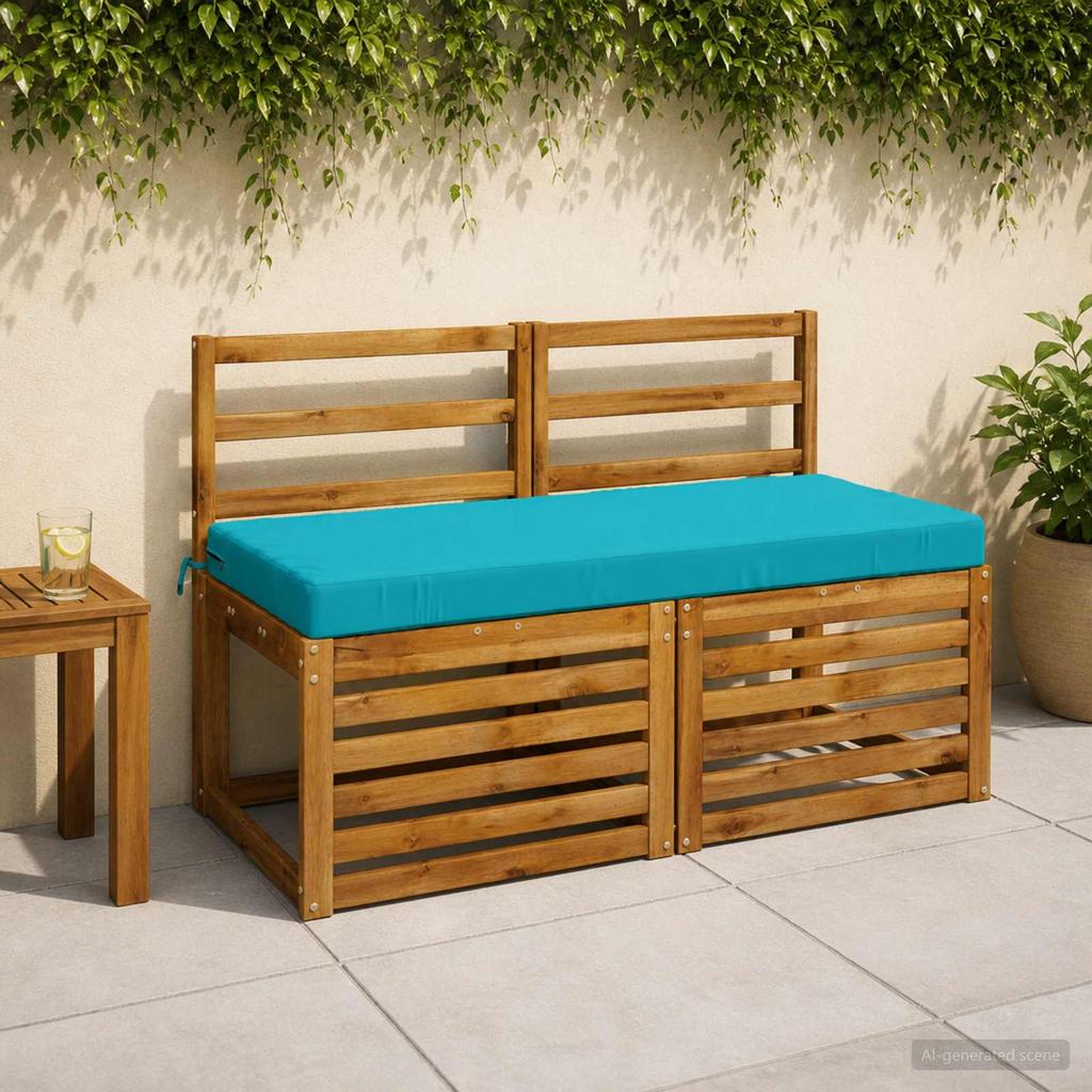 2 piece Bench Cushions SOEST 2 pcs. 100percent Polyester Turquoise