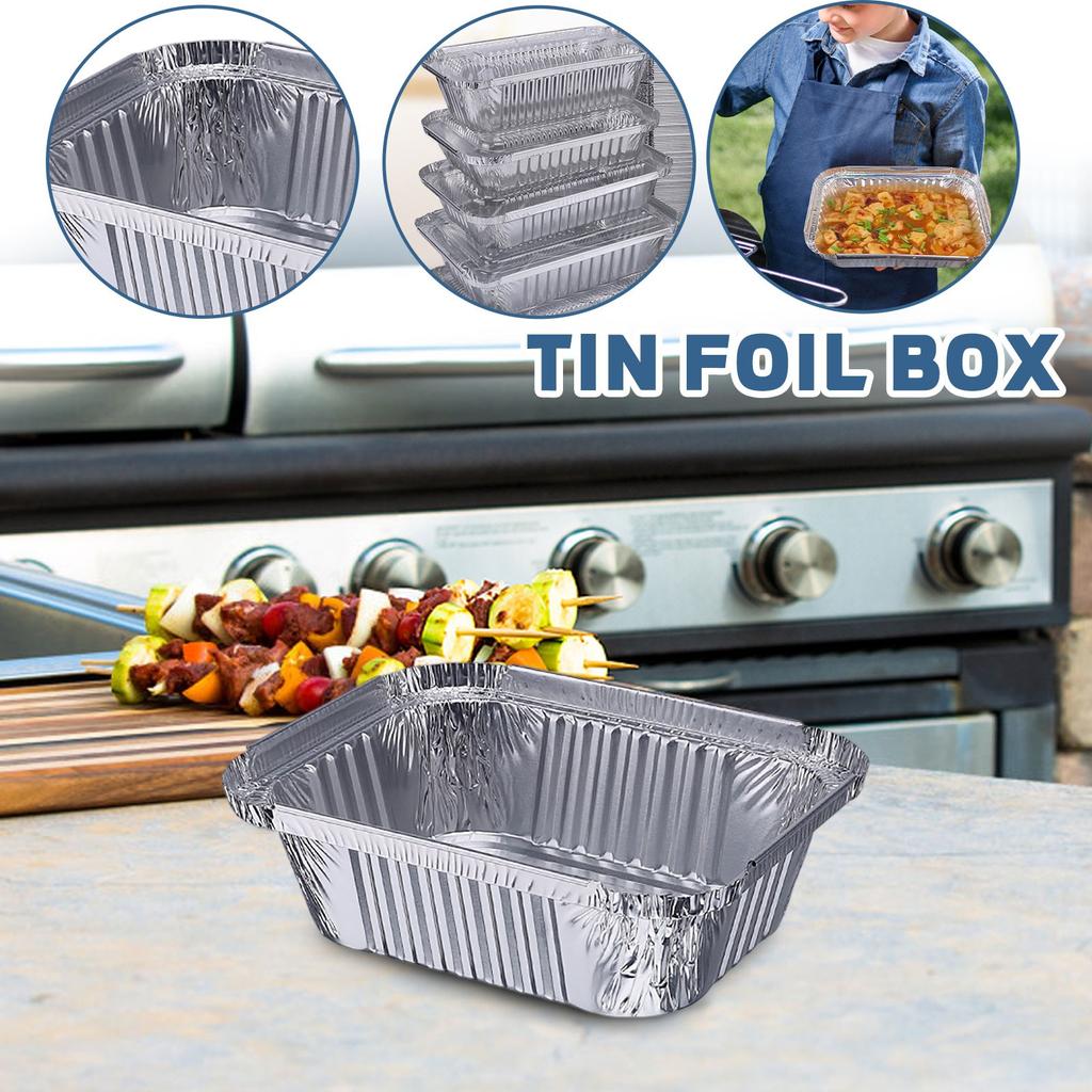 40 шт. Прямоугольная миска и тарелка из жести, фольгированная, алюминиевая фольга, изоляционная коробка для ланча