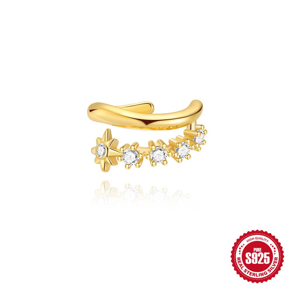 AIDE 1pcs 925 Silver Zircon Earring For Women Chain Cuffs Earring Pendientes Brincos Aretes Fine Jewelry Party Gifts
