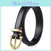 Gold Color Solid Buckle Decoration Women Casual Slim Waist Belt For Daily Use