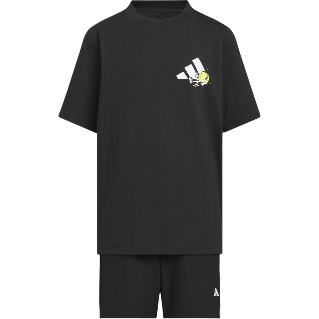 adidas Повседневная спортивная одежда НАБОР ФУТБОЛОК С ГРАФИКОЙ Черный/Белый Дети Возраст 3 7 Лет KC8471