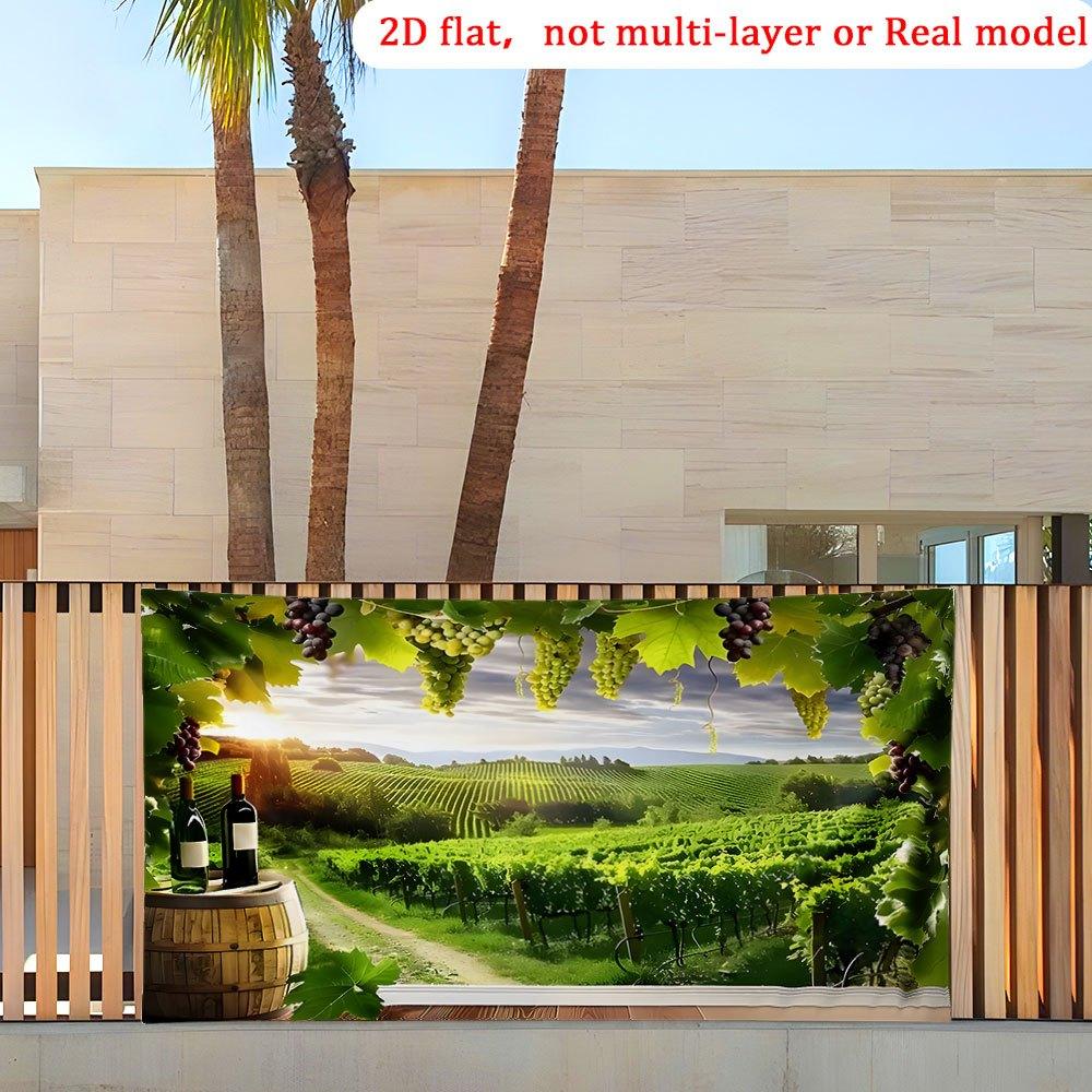One large-sized 2D printed banner featuring the theme of sunset bats from a wine estate -