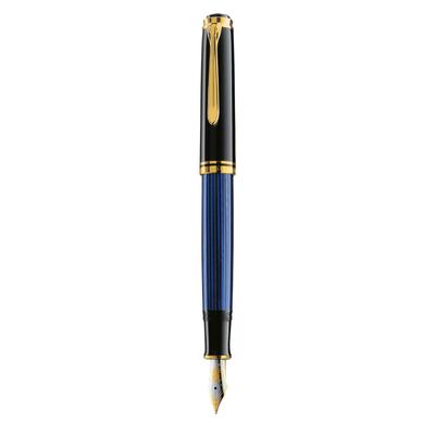 Pelikan Pelikan Перьевая ручка EF Сверхтонкое перо Синяя полоса Souveraine M600 Оригинальный импортный продукт