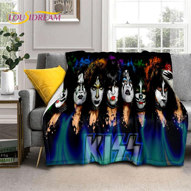 Kiss Rock Heavy Metal Band Gene Paul Мягкие Фланелевые Одеяла, Плед Уютное Одеяло для Пикника Кроватей Дивана Дома Спальни