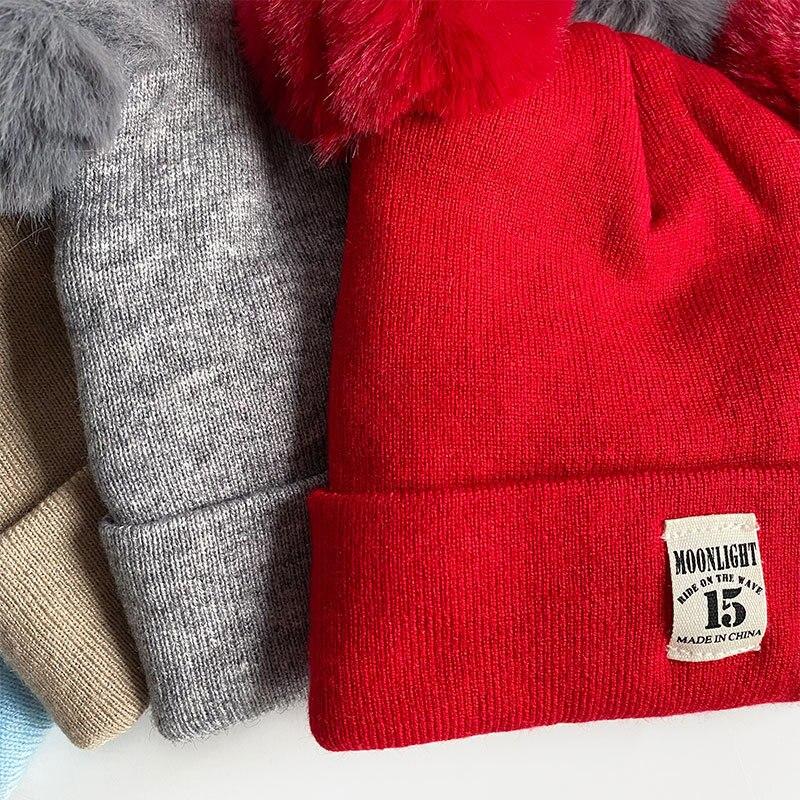 2PCS Baby Knitting Hat Cotton Ear Cap Boys Girls Winter Hat Scarf Set Toddler Boys Cap Scarf Infant Accessories