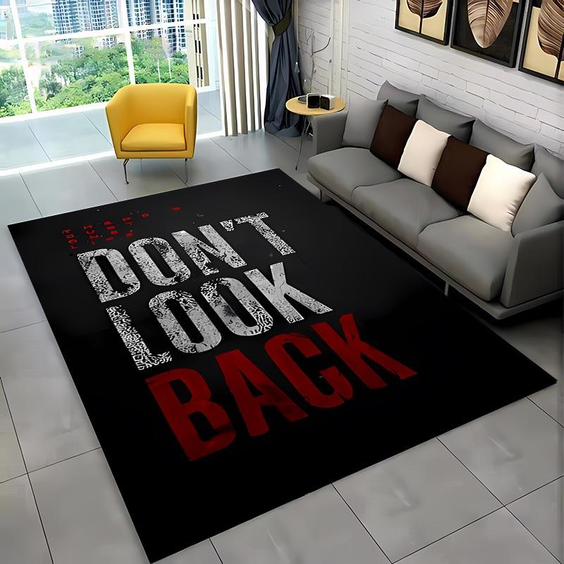 Забавные слова Черно-белый цвет Ковер, Предметы домашнего обихода для гостиной и спальни Коврики для дивана, Дверной коврик Напольный Противоскользящий коврик, Подарок