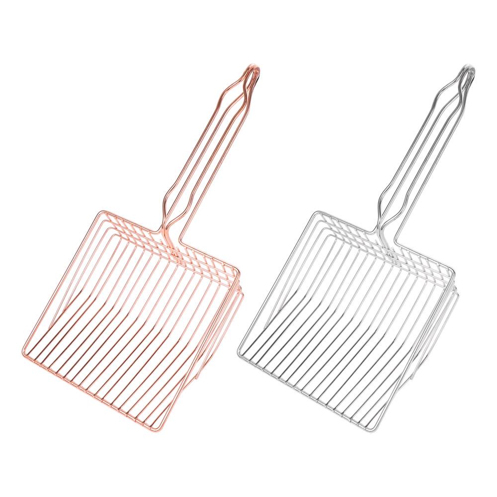 Metal Cat Litter Shovel Large Long Handle Cat Litter Scoop Fine Hole Reduce Dust Kitten Litter Sand Shovel For Cats Kitten