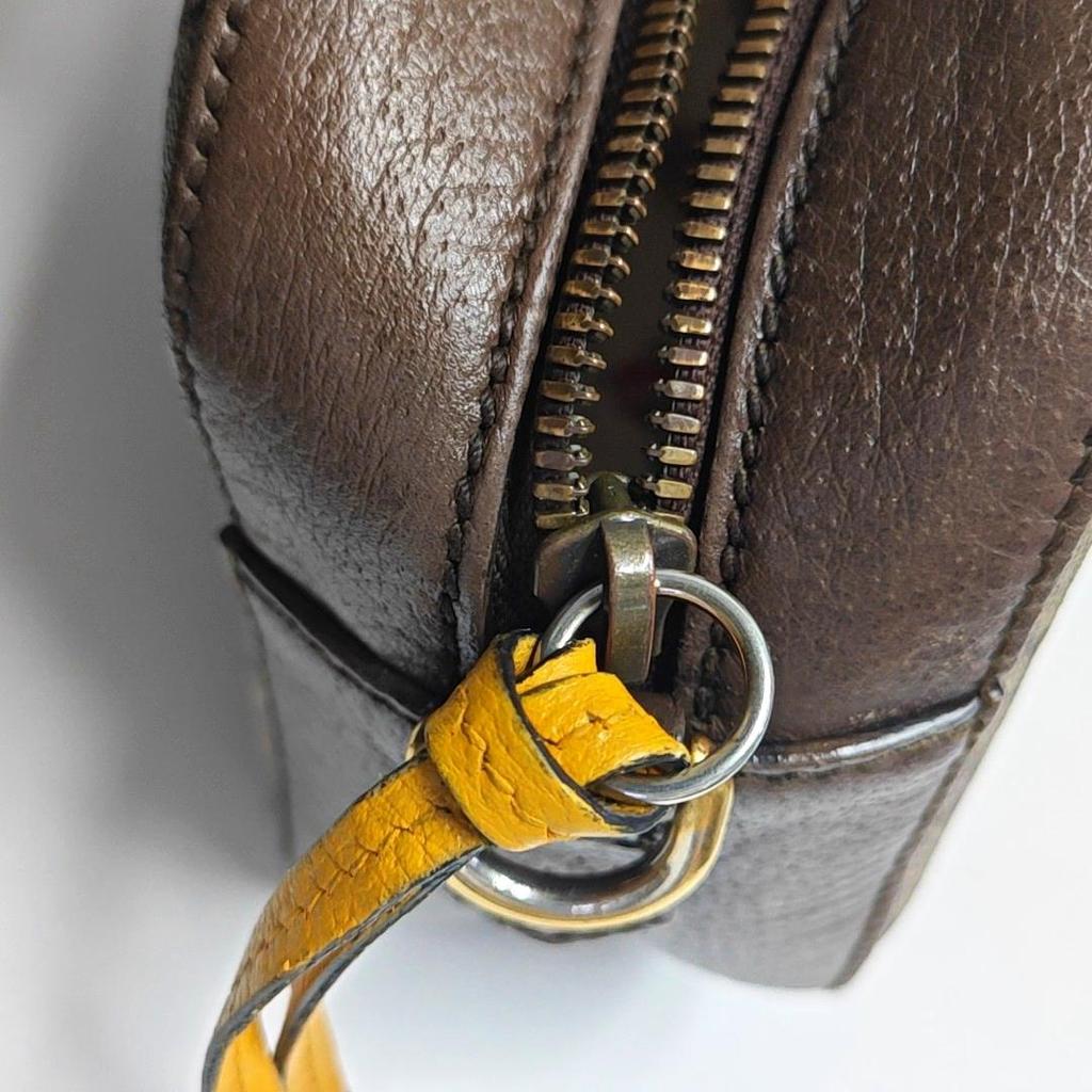 [Б/У] Серия Neo Vintage Металлическая голова тигра с золотым логотипом Монограмма Холст и Кожа Сумка для камеры - Очень хорошее #BOQEC0