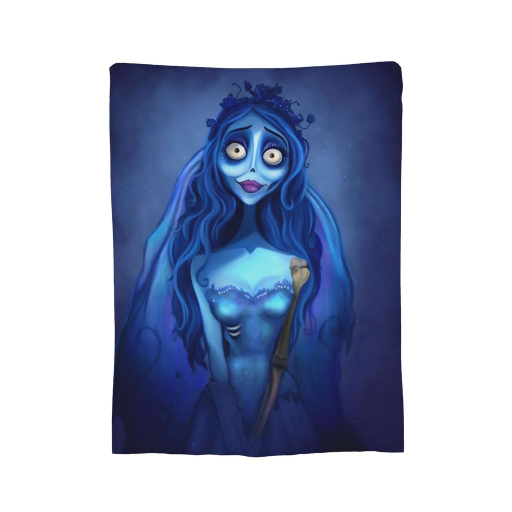 Corpse Bride Emily And Victor Blanket Flannel Print Portable Soft Throw Blankets for Sofa Bedroom Bedspread