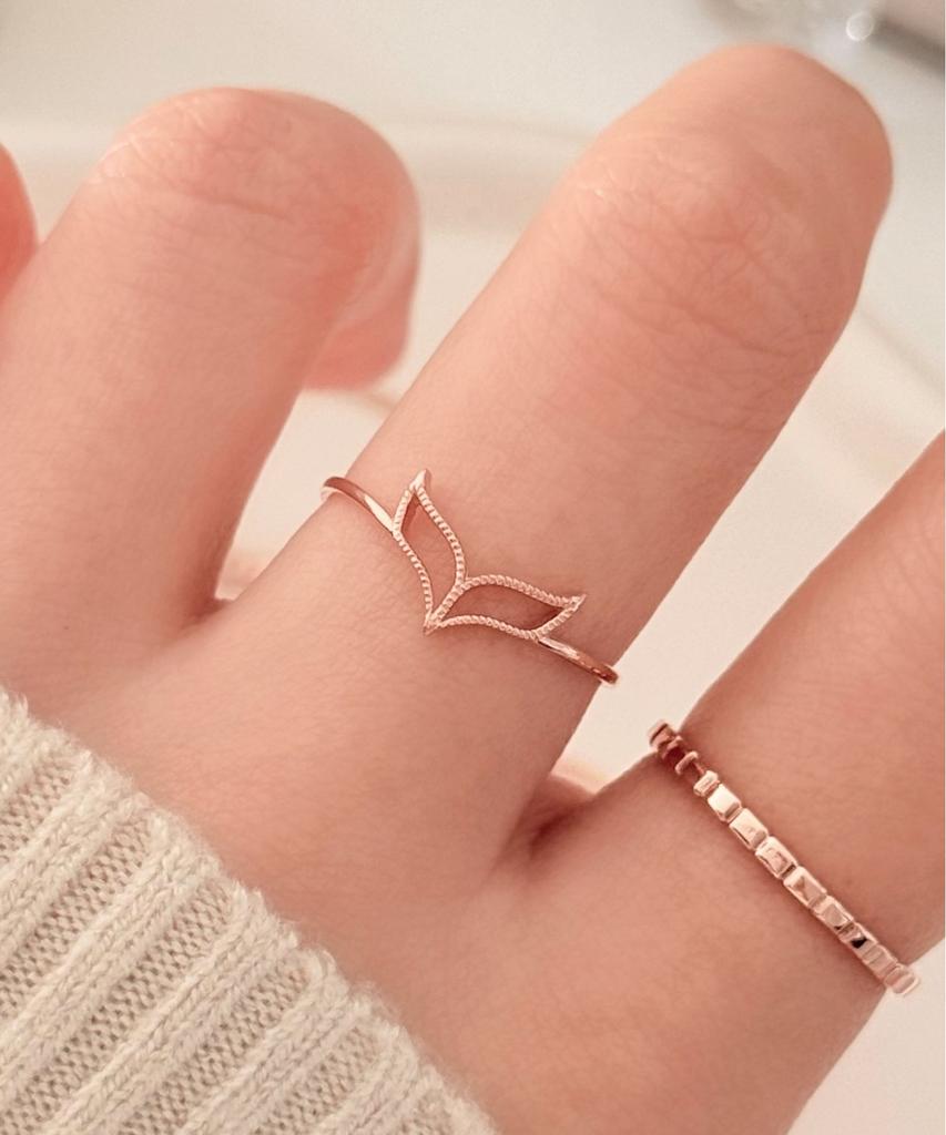 Judien 14K 18K Veila Whale Tail Layered Ring