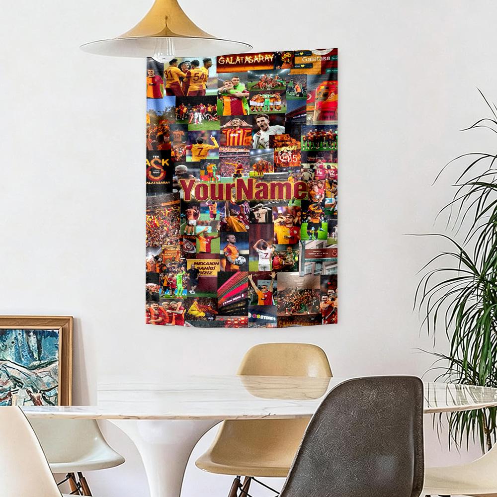 Galatasaray Custom Your Name Wall Decor Tapestry Art For Pet Memorial Birthdaywedding Party Backdrop Family Gift