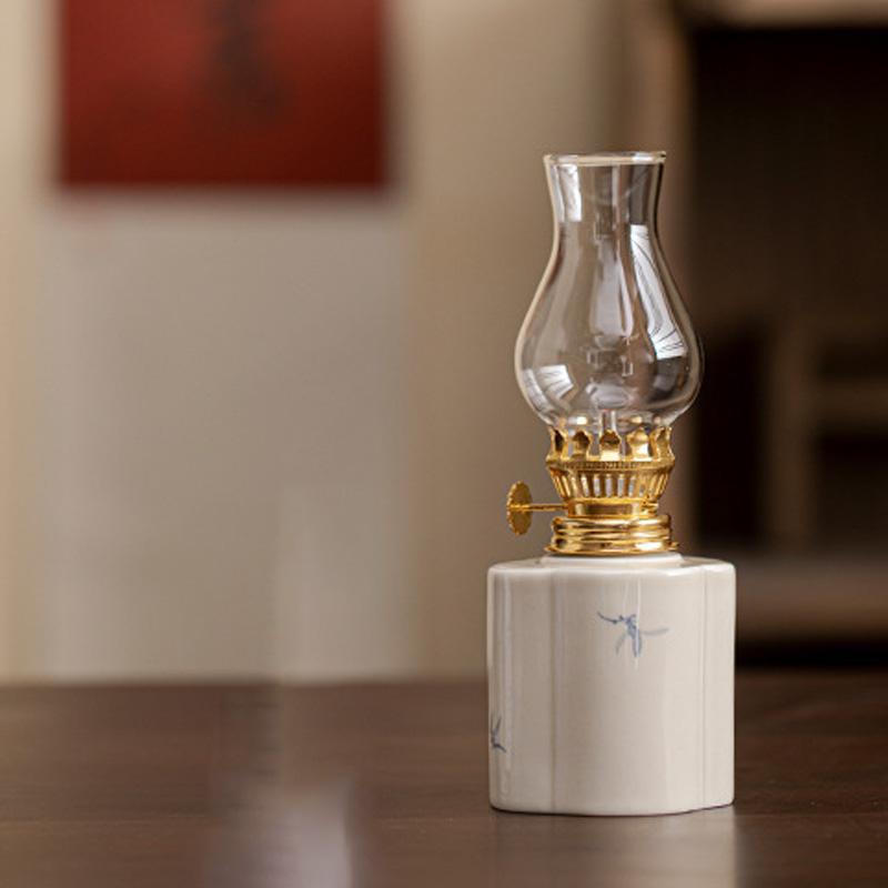 1 шт. ретро расписанная вручную керосиновая лампа керамическая чайная церемония атмосфера свеча старое масло