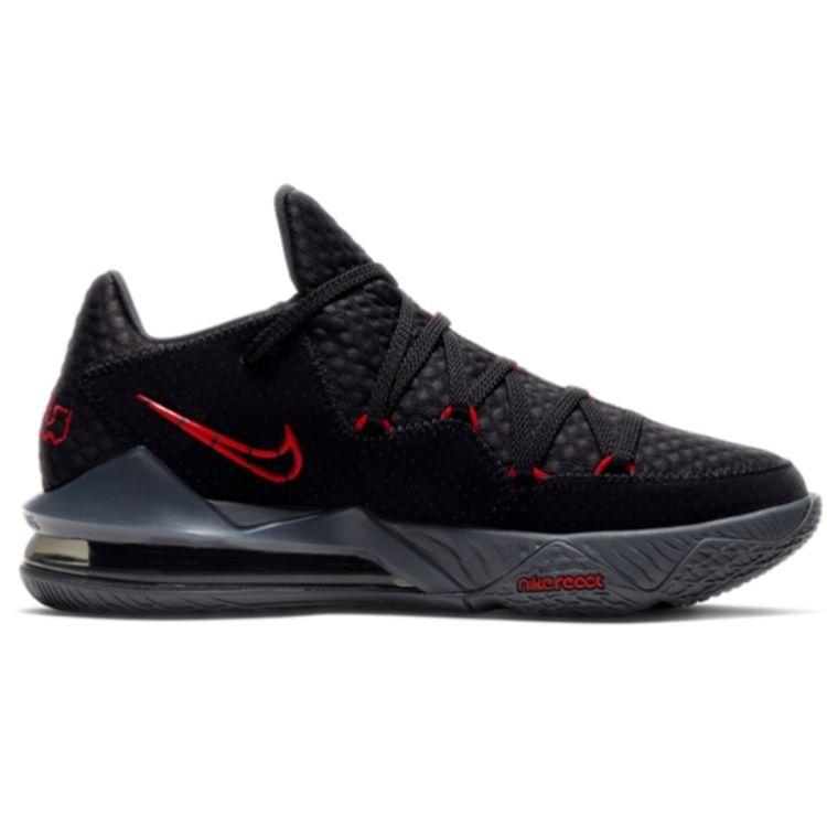 Nike Мужские кроссовки Lebron 17 Low EP Bred, черные, университетские, красные, темно-серые, CD5006-001
