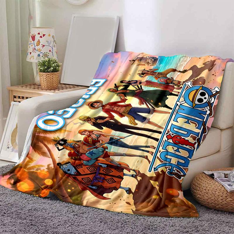 1pc One Piece Adventure Soft Throw Blanket Flannel All Season Light Weight Living Room/Bedroom Warm Blanket. M7270156