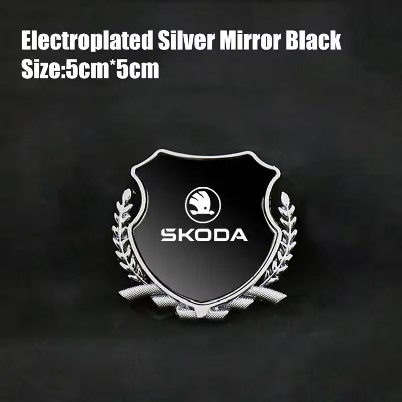 Metal Car Sticker Emblem Exterior bodywork For Skoda Octavia Kodiaq Fabia Superb Karoq Yeti Rapid Mk3 Vrs Accessories Key case CX3