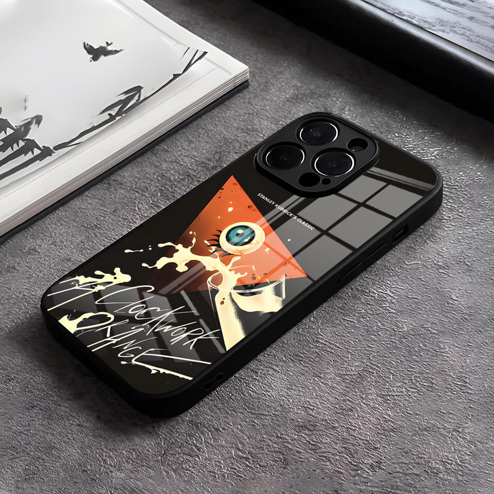 Чехол для телефона «Заводной апельсин» для iPhone 17 15 Pro Max 12 16 14 Plus 11 13 Pro X XR XS 7 8 Plus SE Стеклянная крышка