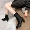 Footwear Elegant Heeled Ladies Boots Half High Shoes For Women Heels Mid Calf White Sale Stylish Offer Gothic New In On Pu