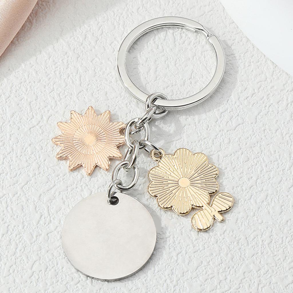 Sun Motto Keychain Pendant Charm Stainless Steel Keychain With Inspirational Sun Design For Daily Use And Gift Giving