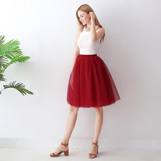 Женская тюлевая юбка с высокой талией, однотонная юбка, легкая яркая стильная юбка-пачка на лето