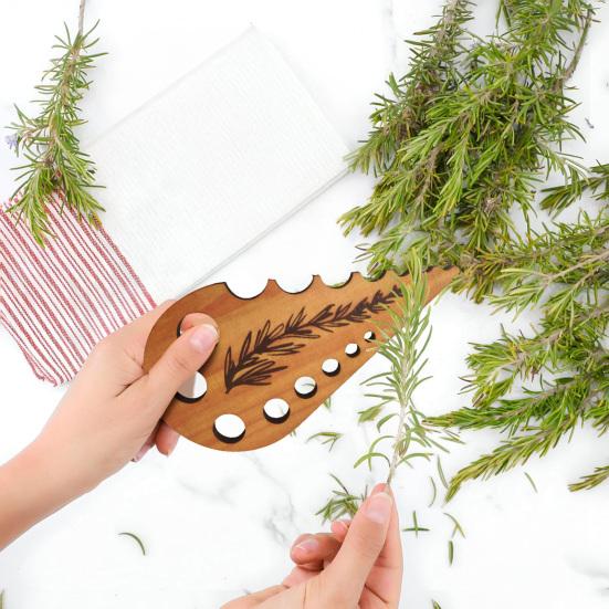 1/2 шт. 8-отверстное приспособление для удаления листьев трав Деревянное Быстрое Инструмент для удаления листьев капусты кале, мангольда и овощей Инструмент для удаления стеблей Сепаратор Кухонные гаджеты