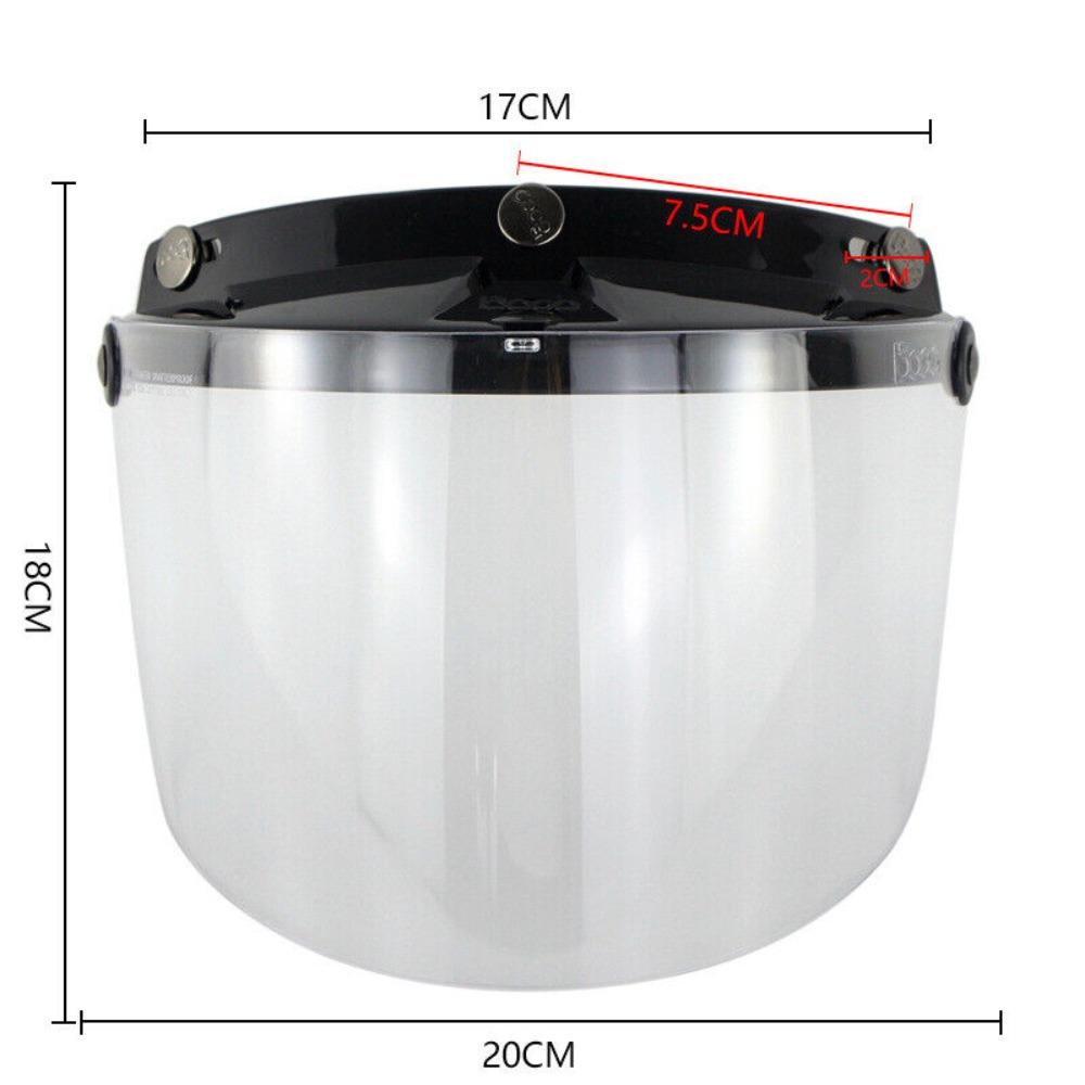 New Motorcycle Parts Universal Wind Shield Lens Helmet Visor 3-Snap Motorcycle Open Face