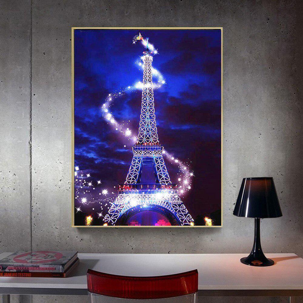 Алмазная картина Живописная башня Полный круглый горный хрусталь Картина Вышивка Продажа Алмаз