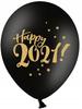 Balloons 30cm Happy 2021! Pastel Black 1 Pack 6 Pcs
