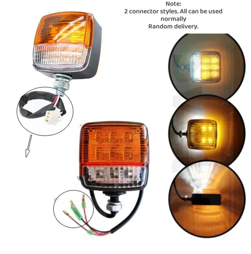 2Pcs LED Forklift Light 12v-80v Tractor Turn Signal Motorcycle Direction Indicator Amber White Truck Trailer Position Lamp