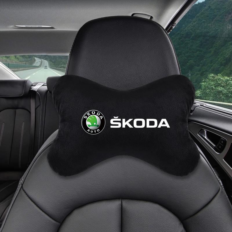 SKIF6 Valve Stems & Caps For Skoda KODIAQ SUPERB Car Neck Pillow Lint Head Support Protector Headrest Back Cushion