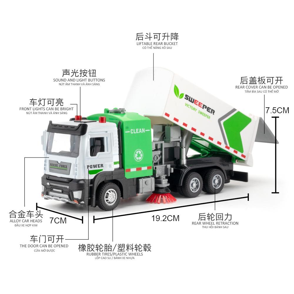 Simulation 1 To 32 Alloy City Sanitation Sweeper Model Ornaments Children's Toys