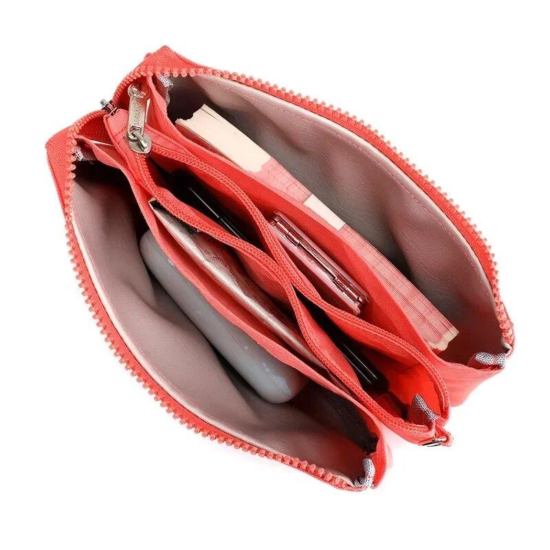 Повседневные нейлоновые холщовые сумки-органайзеры для монет и денег для женщин, многослойный кошелек, портативный телефон, туалетные принадлежности, сумка для хранения ключей, сумка на запястье