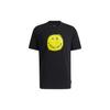 Neo Smiley Face Print Спортивная футболка с круглым вырезом Мужские топы Черный H62013